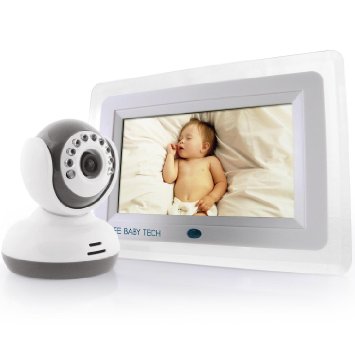 Best Video Baby Monitor - 7" Color LCD Screen - 2017 EDITION - Designer Style, Feature Rich Premium High End Digital Camera with Long Range Wireless / WiFi Signal - Night Vision