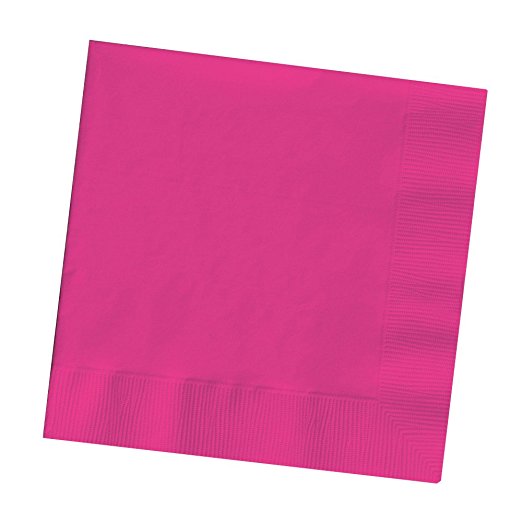 Creative Converting Touch of Color 2-Ply 50 Count Paper Lunch Napkins, Hot Magenta