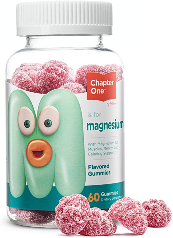 Chapter One Magnesium Gummies, Great Tasting Magnesium for Kids, Calm Kids Magnesium, Magnesium Gummies for Women and Men, Certified Kosher, 60 Gummies