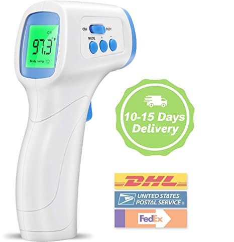 Forehead Thermometer for Adults – No Touch Portable Digital Infrared Thermometer with Light Indicator for Fever – Medical Thermometer for Adults, People, Baby, Kids, Indoor and Outdoor Use