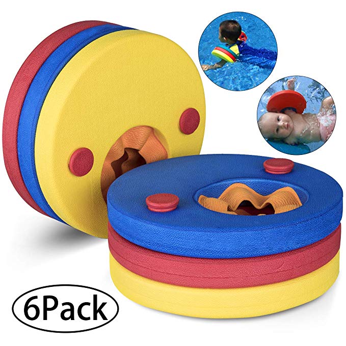Weeygo Swim Float Disc, 6 Pcs Kids Arm Bands, Lightweight EVA Foam Float Discs for Swimming - 2-6 Years Learn To Swim Training Tools …