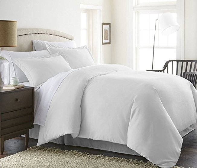 1000 Thread Count Duvet Cover With Zipper & Corner Ties 100% Egyptian Cotton Luxurious & Hypoallergenic ( California King/King, White ) by BED ALTER