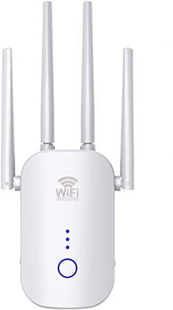 Newest 2022 WiFi Booster WiFi Extender Repeater Signal Booster 1200Mbps WiFi Amplifier Long Range High Speed 5G/2.4G WiFi Internet Connection Supports Ethernet Port (White)