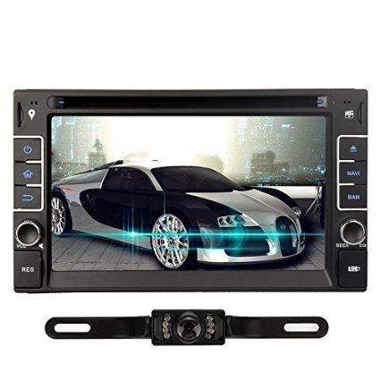 NAVISKAUTOTM 62 inch Wince 60 Double Din in Dash Car DVD Player Stereo Touch Screen GPS Navigation with Backup Camera Black W0237Y0811