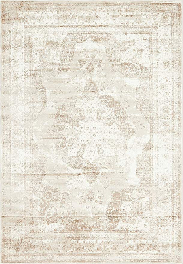 Unique Loom Sofia Collection Traditional Vintage Beige Home Décor Area Rug (6' x 9')