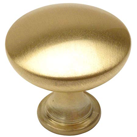 10 Pack - Cosmas 5305BB Brushed Brass Traditional Round Solid Cabinet Hardware Knob - 1-1/4" Diameter
