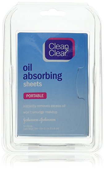 Clean & Clear Oil-Absorbing Sheets, 50-Count Sheets (Pack of 6)