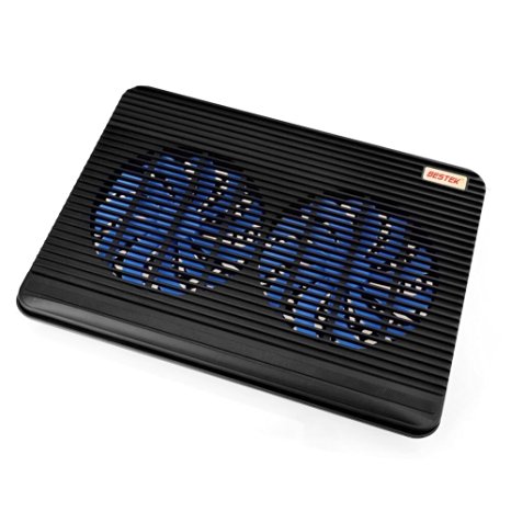 BESTEK Dual LED Fans Laptop Cooling Pad for Most 10-17'' Gaming Laptop Computer Fan with 2 USB Ports