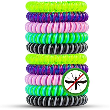 Mosquito Repellent Bracelets, SKYLARKING 10 Pack Pest Control Repeller up to 250Hrs of Insect Protection Wrist Bands for Adults & Kids -No Spray Deet-free All Natural Plant Oils - Outdoor and Indoor