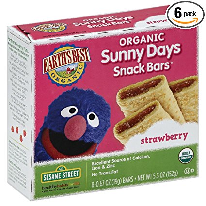 Earth's Best Organic Sunny Days Snack Bars, Strawberry, 8 Count (Pack of 6)