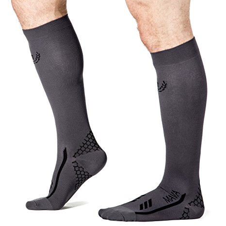 MavaSports Compression Socks for Running, Jogging, Cross Training, Workouts, Basketball, Hiking, Tennis, Cycling -Ankle, Calf and Leg Support Recovery & Relief