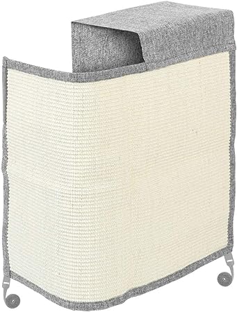 Navaris Tapis griffoir Chat - Protection côté Gauche canapé Meuble Sol Mur - Tapis en sisal et Lin 60 x 50 cm adapté pour Chaton Chien