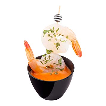 Black Mini Tasting Bowl, Appetizer Bowl, Mini Dessert Bowl - 2 Ounce Plastic Bowl - 100ct Box - Restaurantware