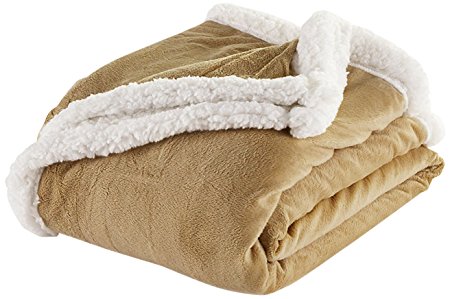 Duck River Textiles Andover Reversible Sherpa-Lined Throw, Sand