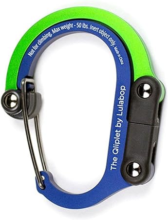 Lulabop Qliplet Carabiner Hanger with Rotating Folding Hook - Strong Clip for Camping, Travel; Adventure Tool; Sports Accessory; Organizing Gadget; Baby Gear