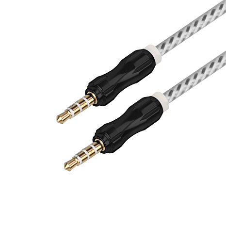 4.5ft Thin Audio Aux Cable Moniko 3.5mm Male to Male Auxiliary Cord for Car Stereos, iPhone, iPod, Mp3, Headphone and Cellphone -Black