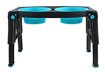 Dexas Popware for Pets Adjustable Height Double Pet Feeder