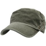 ililily Vintage Cotton Cadet Cap Military Army Camo style Hat cadet-004