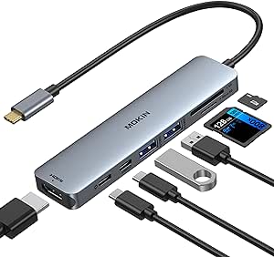 USB C HDMI Adapter for MacBook Pro 2016/2017, 5 in 1 USB-C to HDMI Output, SD MicroSD Card Reader and 2-Ports USB 3.0 (Space Gray)