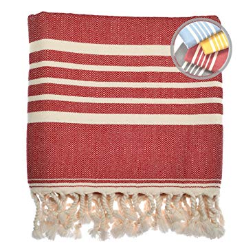 The Loomia Turkish Towel - Sia Series (0 Cotton, Size Extra Large, Red)