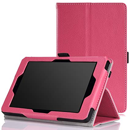 MoKo Case for Fire HD 6 - Slim Folding Cover for Amazon Kindle Fire HD 6 Inch 2014 Tablet, MAGENTA