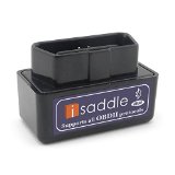 iSaddle Super Mini Bluetooth OBD2 OBDII Scan Tool Check Engine Light and CAN-BUS Auto Diagnostic Tool for Windows and Android Torque Black Color Super Mini
