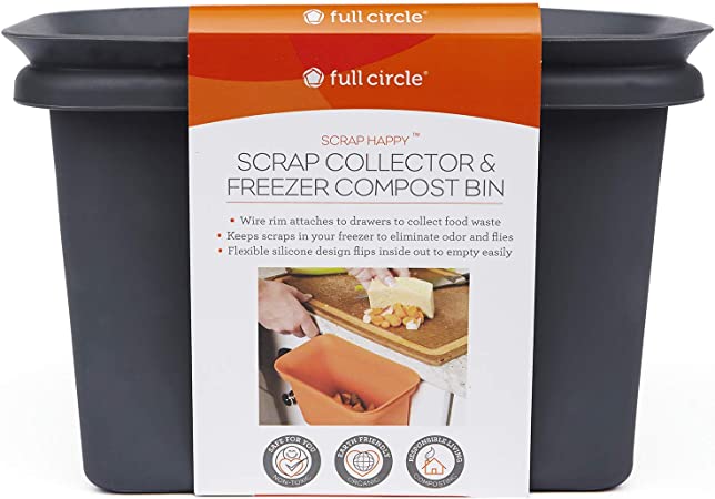 Full Circle Scrap Happy Food Scrap Collector and Freezer Compost Bin, Slate