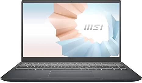 MSI Modern 14 Ryzen 5 Hexa Core 5500U - (8 GB/512 GB SSD/Windows 11 Home) Modern 14 B5M-242IN Thin and Light Laptop (14 inch, Carbon Gray, 1.3 kg kg)