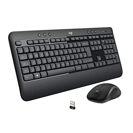 Logitech MK540 Wireless Keyboard and Mouse Combo for Windows, 2.4 GHz Wireless with Unifying USB-Receiver, Wireless Mouse, Multimedia Hot Keys, 3-Year Battery Life, PC/Laptop - Black