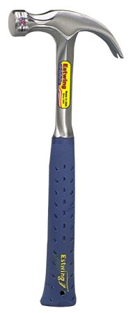 Estwing E3-16C 16 oz Curved Claw Hammer with Smooth Face & Shock Reduction Grip