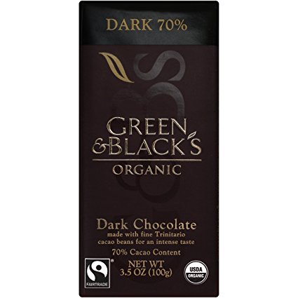 Green & Black's Organic Chocolate Bar, Dark 70% Cocoa, 3.5 Ounce