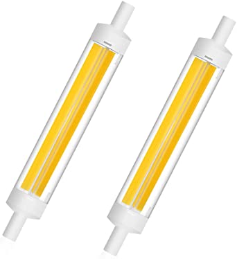 118mm R7S COB LED Bulb, Bonlux Dimmable 10W T3 R7S Double Ended Base LED J118 (4.65inch) J Type Floodlight 100W Halogen Replacement for R7S Floor Lamp Floodlight Security Light, Daylight 6000K, 2-Pack