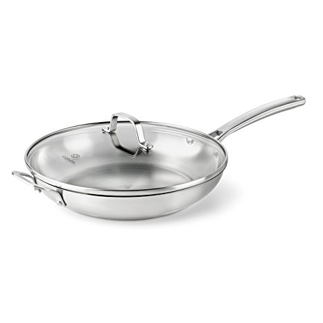 Calphalon Classic Stainless Steel Cookware, Fry Pan, 12-inch with Lid