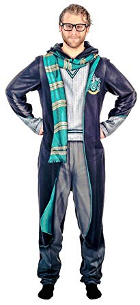 Briefly Stated Harry Potter Slytherin Union Suit Costume Pajama with Hood