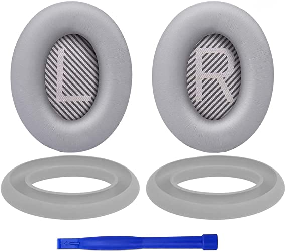 SOULWIT Replacement Ear Pads Cushions   Silicone Earpads Cover Protector Kit, for Bose QuietComfort 35 QC35, QC35 ii, QC45 Over-Ear Headphones