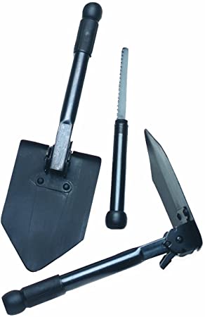 Texsport Heavy Duty Survival Shovel with Saw , Black