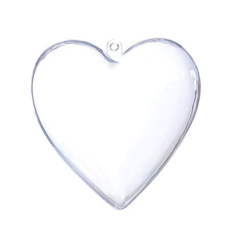 Seekingtag Clear Plastic Heart Shape Box Fillable Ornaments 80mm - Pack of 10
