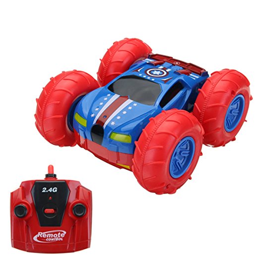 RC Car for kids, REALACC Super Double-Sided Hero 360 Flip Stunt Cars, Rechargeable Remote Control Car High Speed 1/18 Scale RC Toy Car with 2.4 GHz Transmitter Gift for Kids and Adults