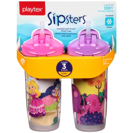 Playtex Playtime Insulator Straw Cup - Boy - 9 oz - 2 ct