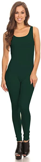 Stretch Cotton Bodysuit Women's Scoop Neck Sleeveless Stretch Cotton One Piece Jumpsuits Unitard Bodysuits(&Plus)