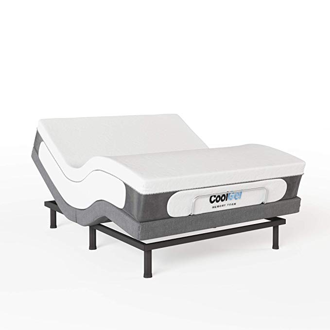 Classic Brands Cool Gel 2.0 Ultimate Gel Memory Foam 14-Inch Mattress with Adjustable Comfort Adjustable Base and 2 BONUS Pillows, Spilt King (2 TXL Mattresses w/2 TXL Bases)