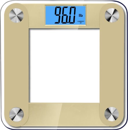 Balancefrom High Accuracy Plus Digital Bathroom Scale with Backlight LCD and Step-On Technology Gold