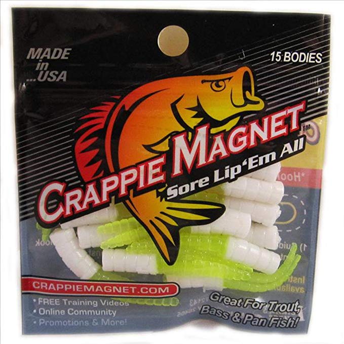 Leland Lures 87274 Crappie Magnet Body Pack, White/Chart, 15-Pack