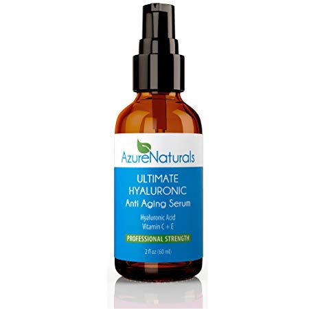 PROFESSIONAL STRENGTH - Best HYALURONIC Acid Natural Moisturizer For Your Face, Anti Aging Organic Vitamin C Serum   Vitamin E   Aloe (2 oz)