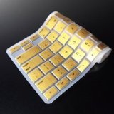 TopCase METALLIC GOLD Keyboard Silicone Cover Skin for Macbook 13 Unibody A1342  WHITE with TOPCASE Mouse Pad
