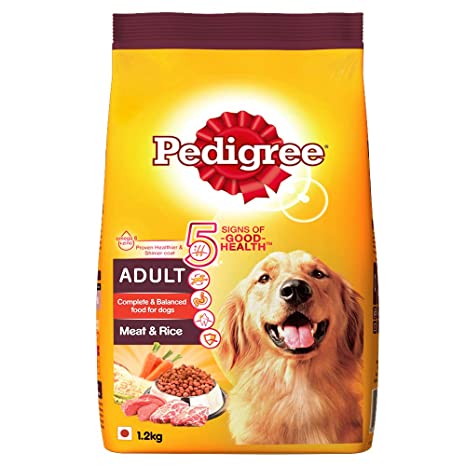 Pedigree Adult Dry Dog Food- Meat & Rice, 1.2kg Pack