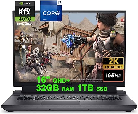 G16 7630 16 Flagship Gaming Laptop 16" QHD+ 165Hz (100% DCI-P3, 3ms) Intel 24-Core i9-13900HX Processor 32GB RAM 1TB SSD GeForce RTX 4070 8GB Graphic RGB Backlit Thunderbolt4 Win11 Gray