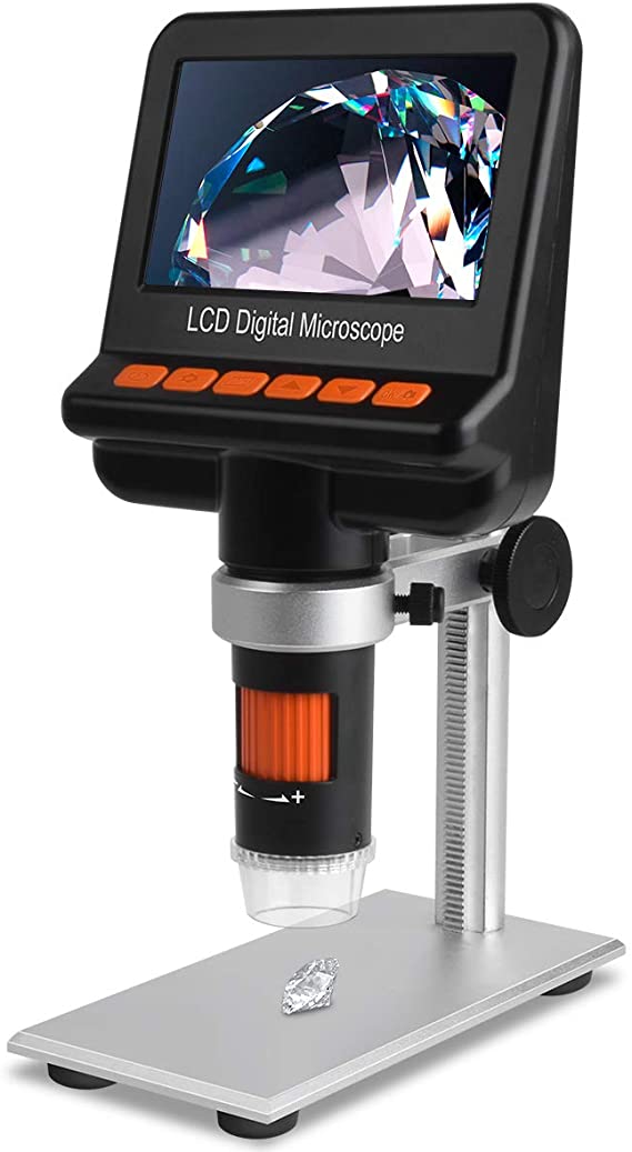 LCD Digital Microscope with Polarizer, 720P 500x Magnification for SMD Soldering Work Jewelers Coins Collection