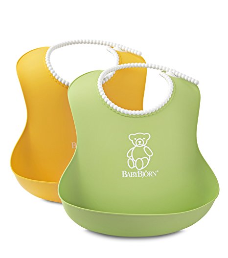 BabyBjorn Soft Bib 2-Pack (Green/Yellow)
