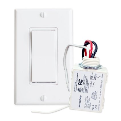 RunLessWire Simple Wireless Switch Kit: Move or add a light switch in any location! Use this Self-Powered Rocker Switch with Controlling Receiver for lights, LED, ceiling fans, fixtures, and other electronics. Switch comes in White.